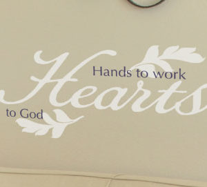 Hands to work hearts to God Wall Decal