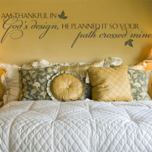 I am thankful in God's design Wall Decal