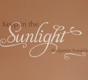 Keep In The Sunlight - Benjamin Franklin Wall Decal