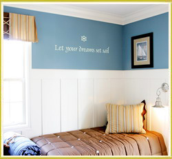 kid's wall decal beside bed in kid's room