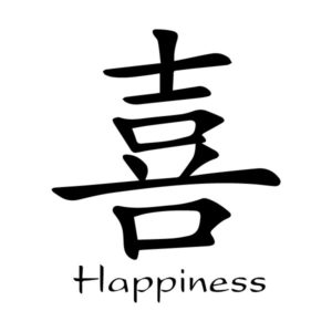 Happiness Chinese Characters Xi Kaiti Engtrans 9 Wall Decal