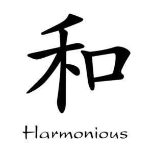 Harmonious Chinese Characters He Kaiti Engtrans 4 Wall Decal