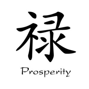 Prosperity Chinese Characters Lu Kaiti Engtrans 6 Wall Decal