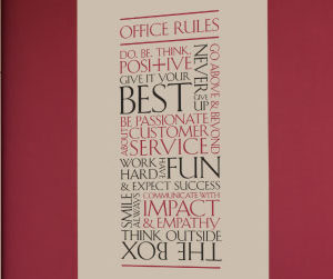 Customer Office Rules version 2 Wall Decal