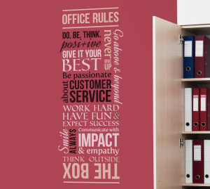Customer Office Rules version 3 Wall Decal