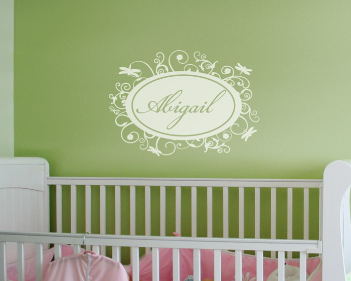 Dragonfly Name Frame Wall Decal Abigail - Dragonfly Name Frame Wall Decal