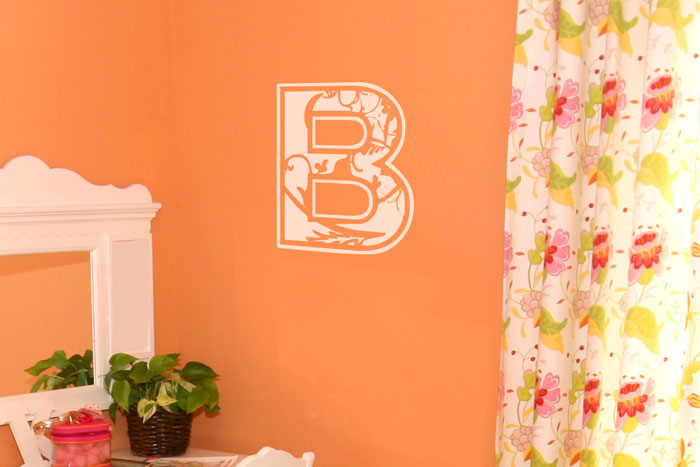 Floral Applique Monogram - prev Wall Decal Floral Applique Monogram - prev Wall Decal