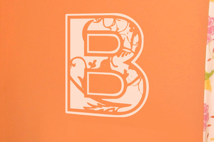 Floral Applique Monogram Wall Decal Floral Applique Monogram Wall Decal