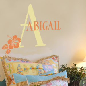 Abigail - Hibiscus Girls Name Wall Decal