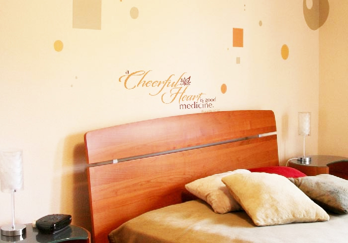 A cheerful heart is good medicine. v1 prev Wall Decal A cheerful heart is good medicine. Proverbs 17:22 Wall Decal