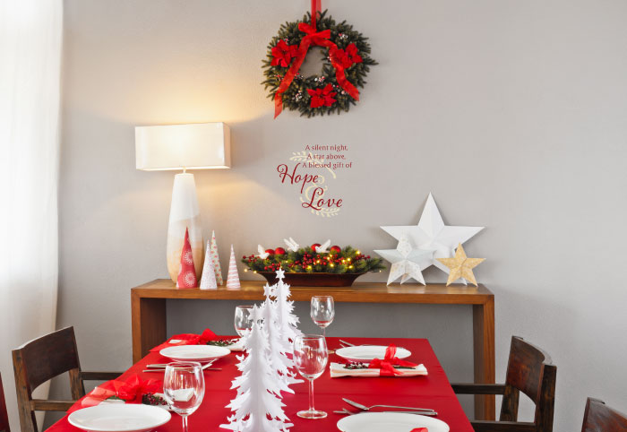 A silent night, a star above, a blessed gift Wall Decal A silent night, a star above, a blessed gift Wall Decal