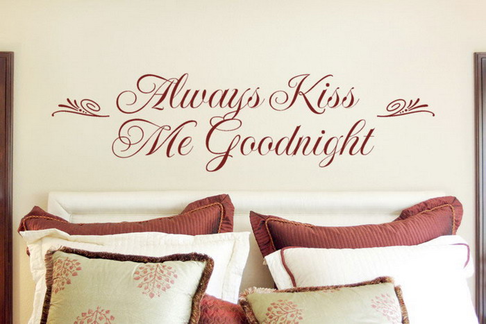 Always kiss me goodnight Wall Decal Always kiss me goodnight Wall Decal