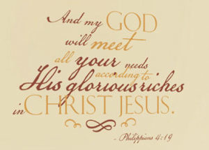 And my God will meet all your needs Wall Decal