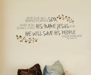 And she will bring forth a son Wall Decal