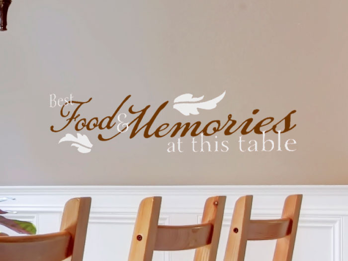 Best food and memories at this table Wall Decal Best food and memories at this table Wall Decal