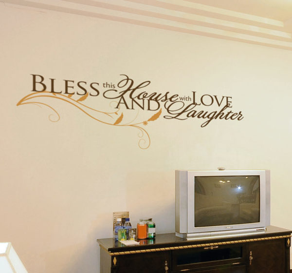Bless this house with love and laughter Wall Decal