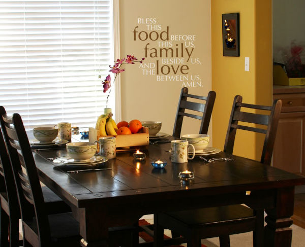 Bless this food before us, this family beside us Wall Decal
