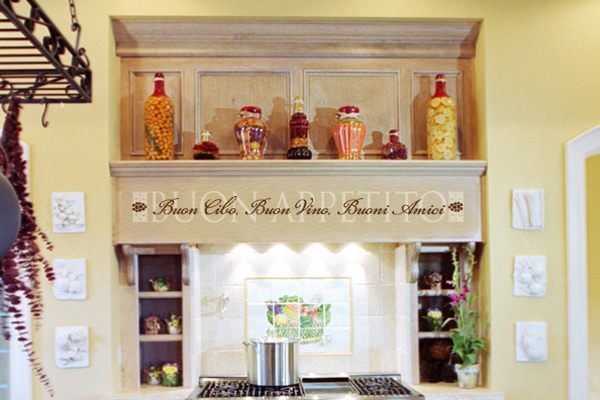 Buon Appetito Buon Wall Decal Buon Appetito Buon Cibo, Buon Vino, Buoni Amici Wall Decal
