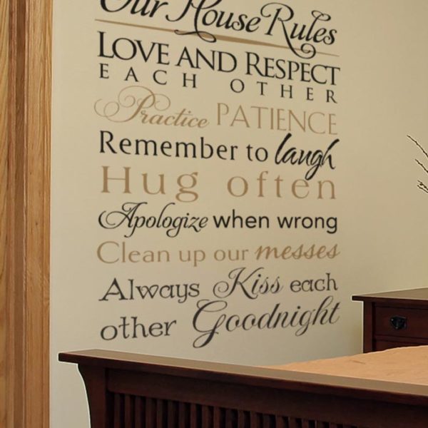 Our House Rules - Love and respect each other. Practice. Patience.  Wall Decal