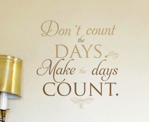 Don't count the days. Make the days count. Wall Decal