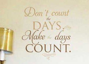 Don't count the days. Make the days count. Wall Decal