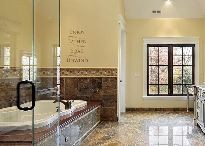 Enjoy, lather, soak, unwind prev Wall Decal Enjoy, lather, soak, unwind Wall Decal
