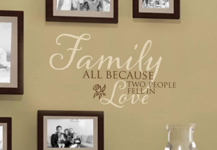 Family, all because two people fell in love Wall Decal Family, all because two people fell in love Wall Decal