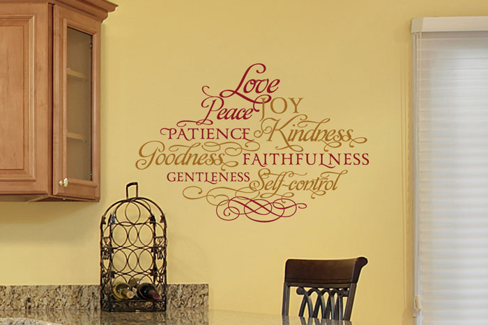 Love, peace, joy, patience, kindness, goodness, faithfulness, gentleness, self-control Wall Decal Love, peace, joy, patience, kindness, goodness, faithfulness, gentleness, self-control Wall Decal