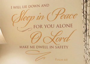 I will lie down and sleep in peace Wall Decal