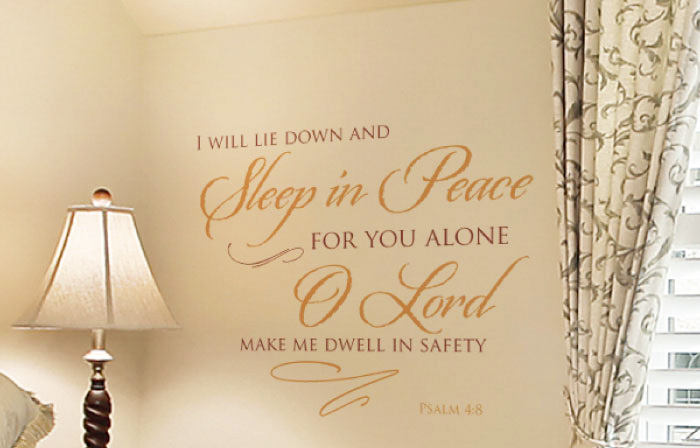 I will lie down and sleep in peace Wall Decal I will lie down and sleep in peace Wall Decal