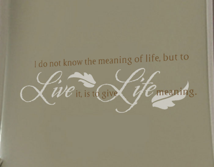 I do not know the meaning of life Wall Decal I do not know the meaning of life Wall Decal