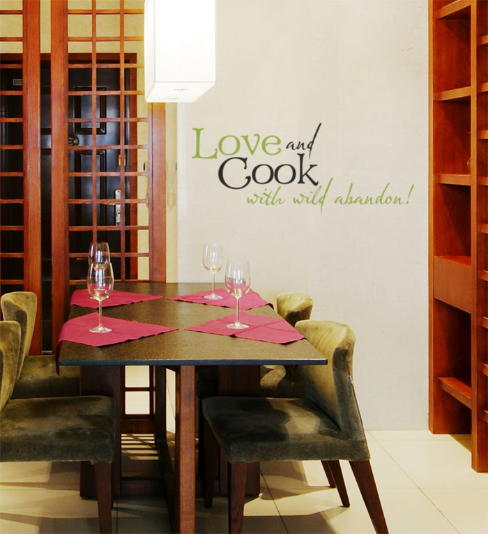 Love and Cook with Wild Abandon! Wall Decal Love and Cook with Wild Abandon! Wall Decal