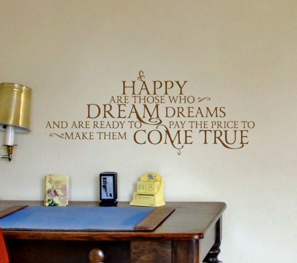 Happy are those who dream dreams Wall Decal