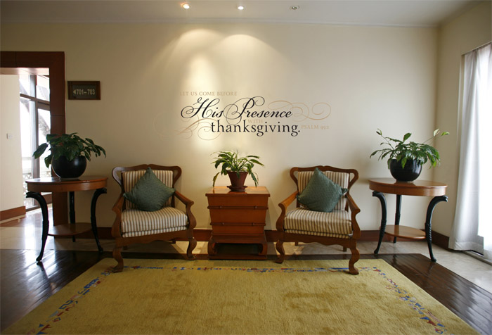 Let Us Come Before His Presence With Thanksgiving Wall Decal Let Us Come Before His Presence With Thanksgiving - Psalm 95:2 Wall Decal