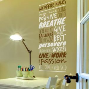 My Office Rules. Give Your Best. There Are No Failures Wall Decal