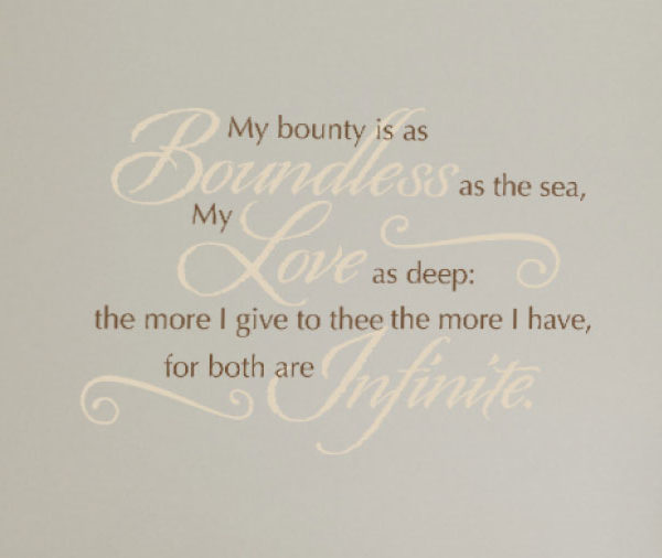 My Bounty is as Boundless as the Sea Wall Decal
