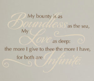 My Bounty is as Boundless as the Sea Wall Decal