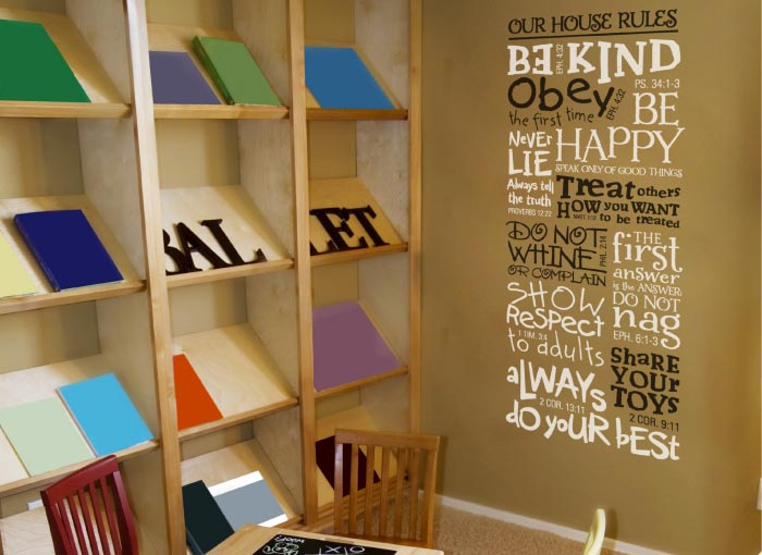 Our House Rules Wall Decal Our House Rules. Be kind. Speak Only of Good Things Wall Decal