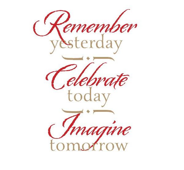 Remember Yesterday. Celebrate Today. Imagine Tomorrow. Wall Decal