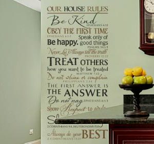 Our House Rules. Be Kind. Be Happy. Share Your Toys Wall Decal