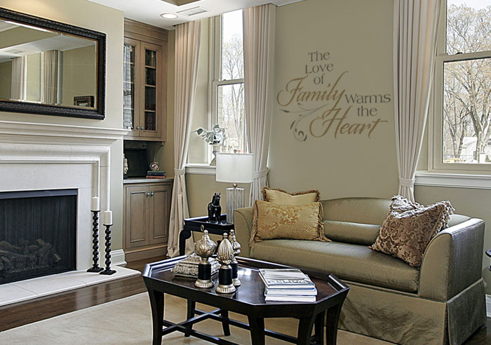 The Love of Family Warms the Heart Wall Decal The Love of Family Warms the Heart Wall Decal