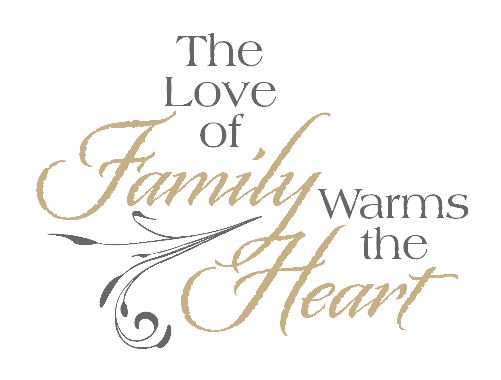 The Love of Family Warms the Heart Wall Decal The Love of Family Warms the Heart Wall Decal