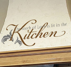 The Torch of Love is Lit in the Kitchen Wall Decal