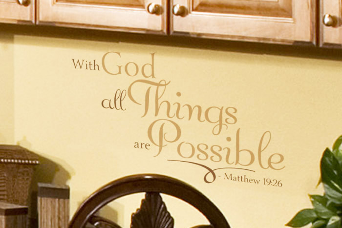 With God All Things are Possible Wall Decal With God All Things are Possible Wall Decal