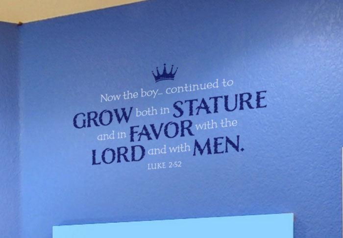 Now the Boy Continued to Grow Both in Stature Wall Decal Now the Boy Continued to Grow Both in Stature Wall Decal