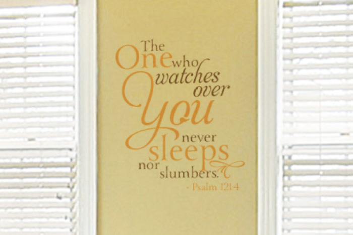 The One Who Watches Over You Never Sleeps Nor Slumbers Wall Decal The One Who Watches Over You Never Sleeps Nor Slumbers Wall Decal
