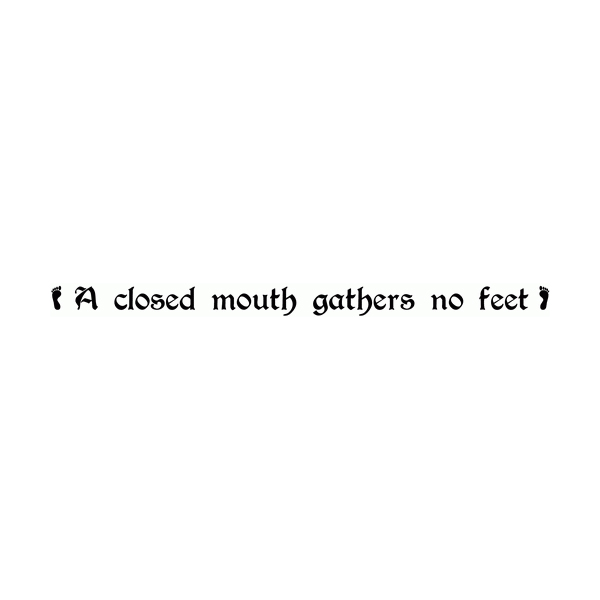 A Closed Mouth Gathers No Feet Wall Decal