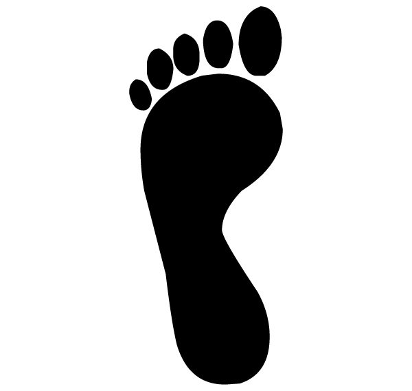 Adult Left Footprint Pair 1A - Lettering Art 14-0 Wall Decal