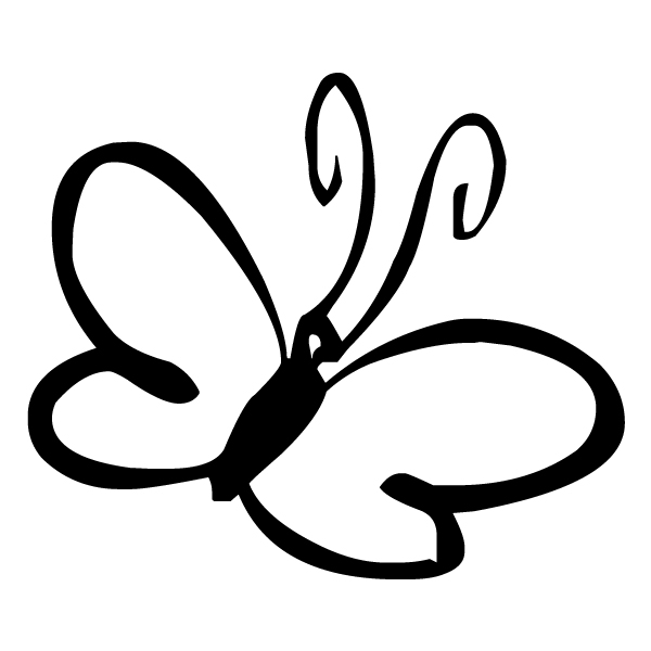 Butterfly Outline 1A LAK 3 2 Butterfly Wall Decal