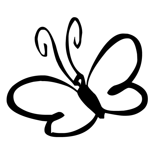 Butterfly Outline 1B LAK 3 3 Butterfly Wall Decal